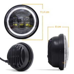 Kit 2 Farol LED 4.5 Polegadas Angel Com Suportes para Mitsubishi L200 Pajero Sport Tr4 Macaé